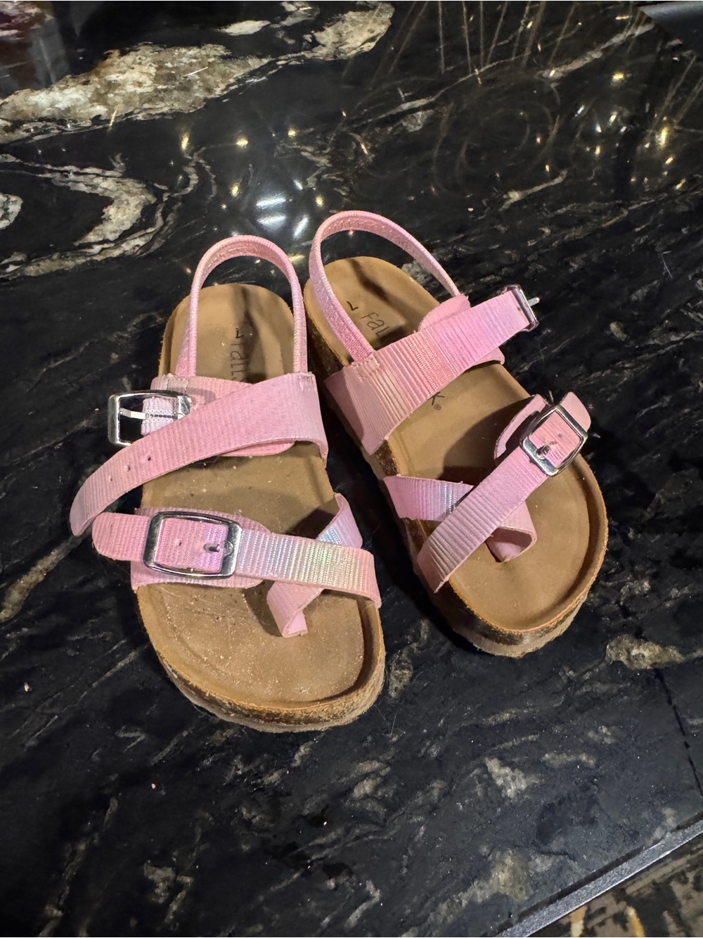 Falls Creek Kids Pink Adjustable Buckle Sandals